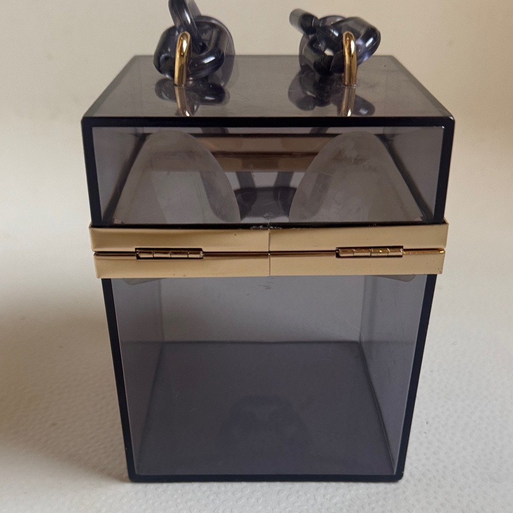 Transparent Box Clutch with Gold Accent - Picture 7 of 14